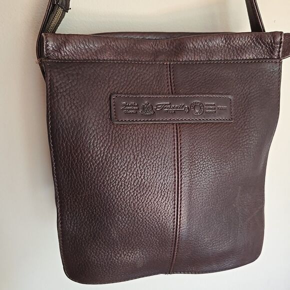 Vtg Fossil Brown Leather Crossbody Bag Purse Key 75082 American Classic Y2K Zip - Picture 6 of 11